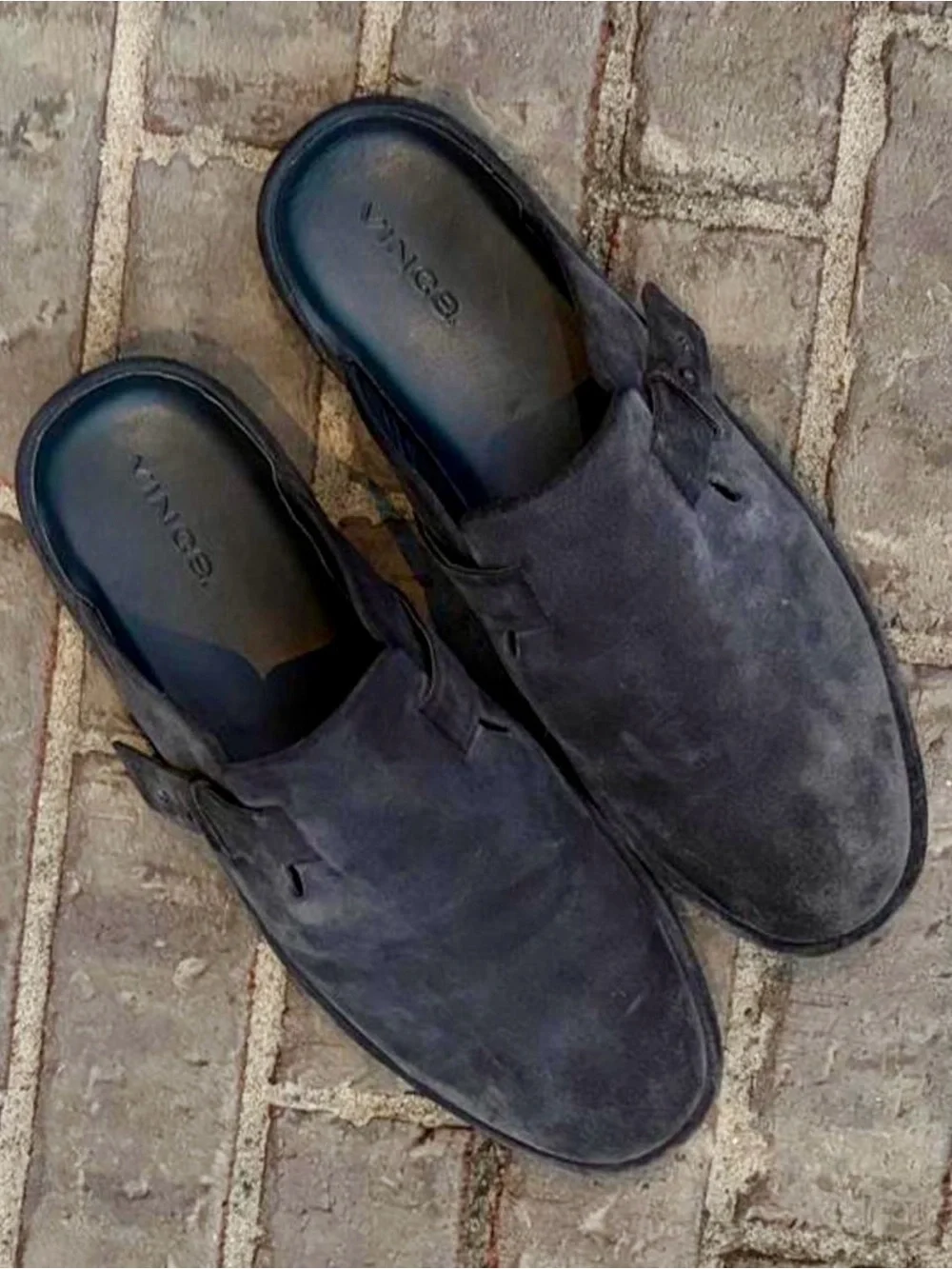 Vince Men's Suede Slip-On Loafers in Charcoal